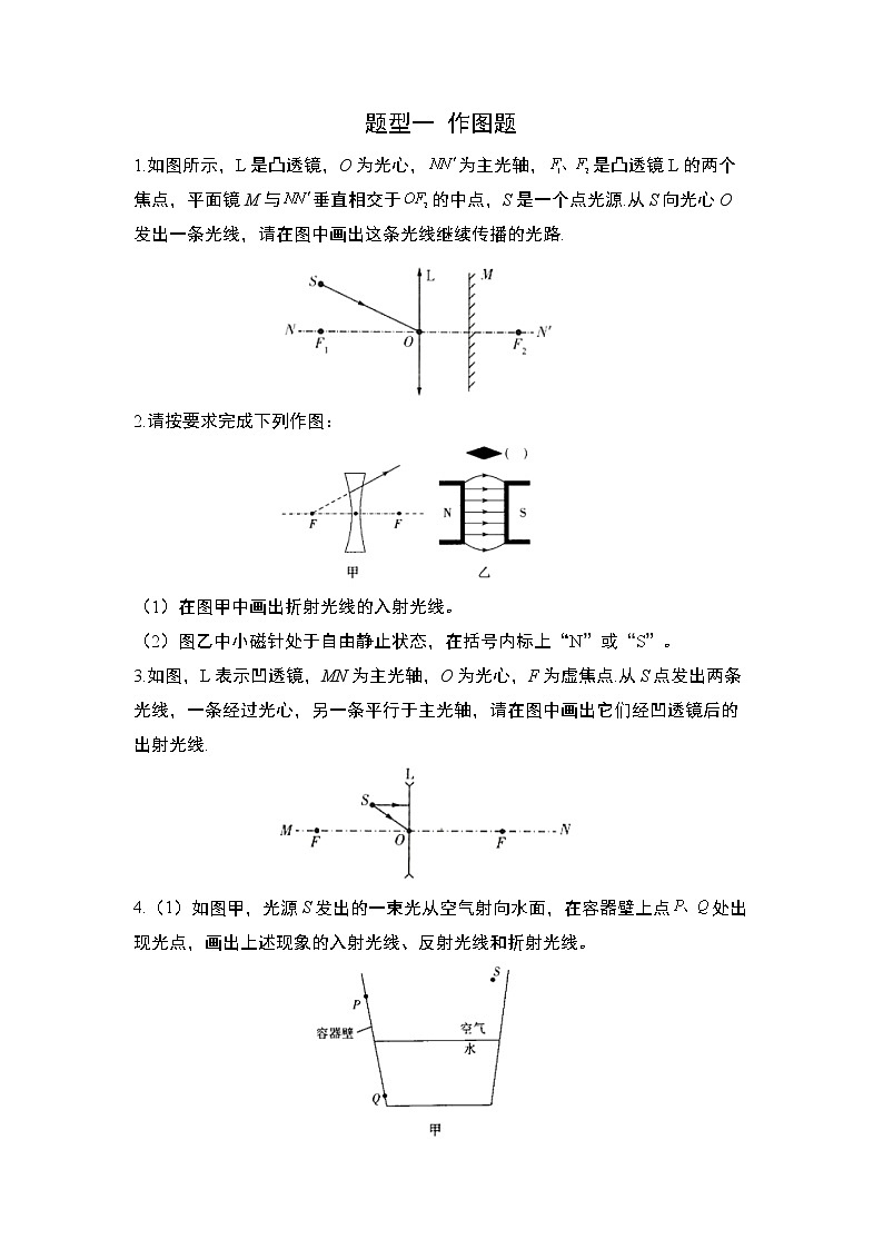 2022年中考物理复习聚焦重点题型一作图题第1页