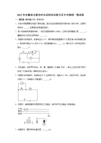 2022年安徽省合肥市庐江县柯坦乐桥片区中考物理一模试卷(word版含答案)