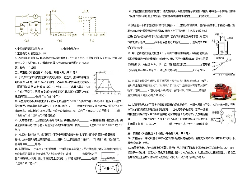 丹东市2020-2021下学期九年级物理中考模拟二试卷第2页
