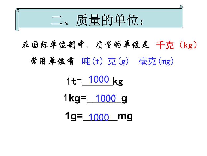 苏科版八年级下册物理 6.1物体的质量 课件04