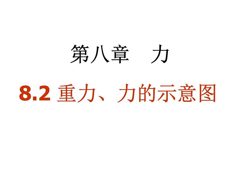 苏科版八年级下册物理 8.2重力 力的示意图 课件01