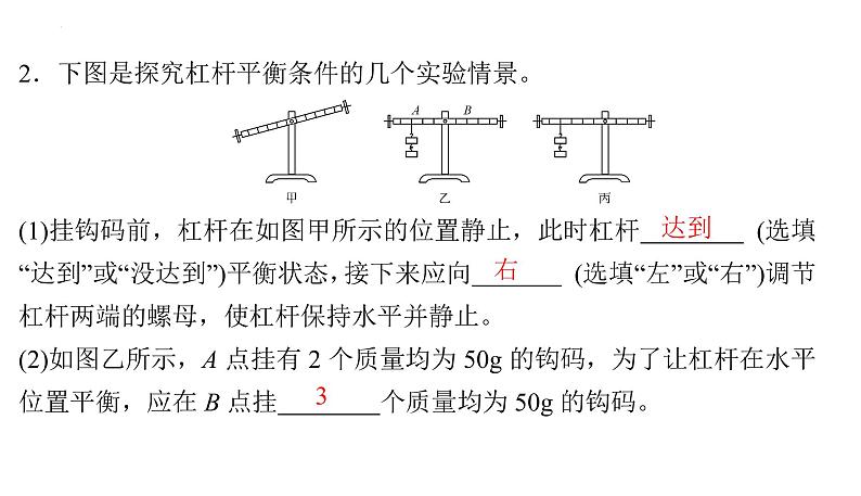 2022年中考物理复习专题实验13　探究杠杆平衡条件课件PPT第3页