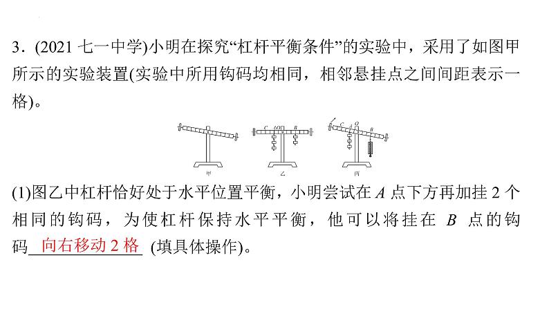 2022年中考物理复习专题实验13　探究杠杆平衡条件课件PPT05