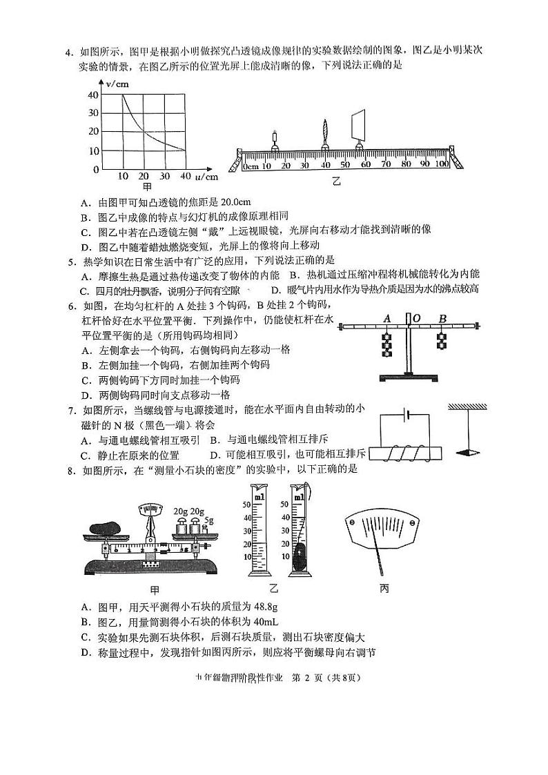 2022年山东省临沂市沂水县中考物理一轮模拟试题（无答案）第2页