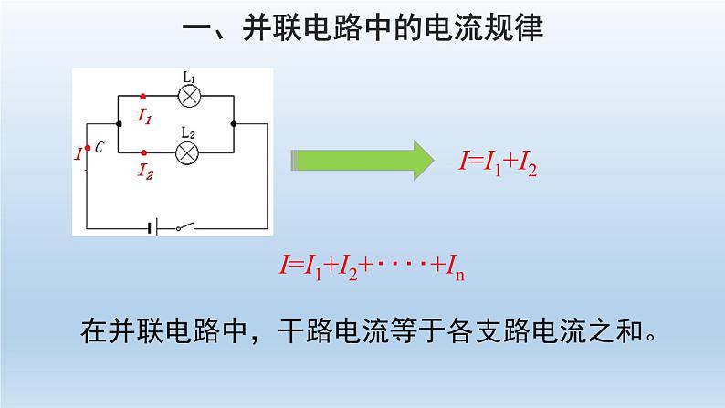 人教版九年级物理第十五章第5节串、并联电路中电流的规律第2课时课件08