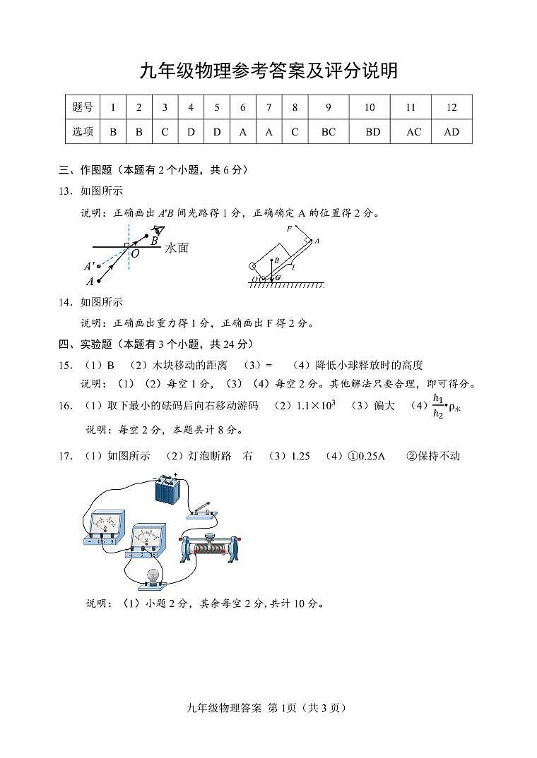 2022年山东省潍坊市安丘市、高密市中考物理一模试卷（有答案）01