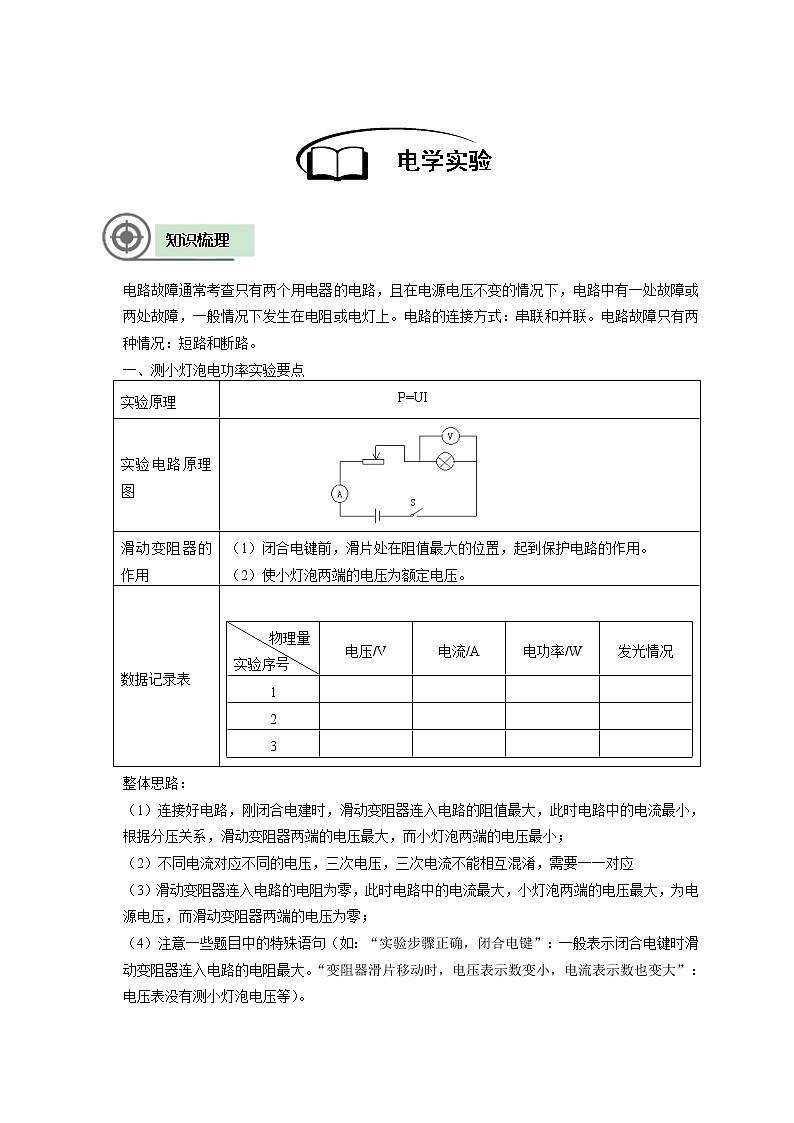 沪教版初中物理九年级专题复习知识点专练-17-电学实验02