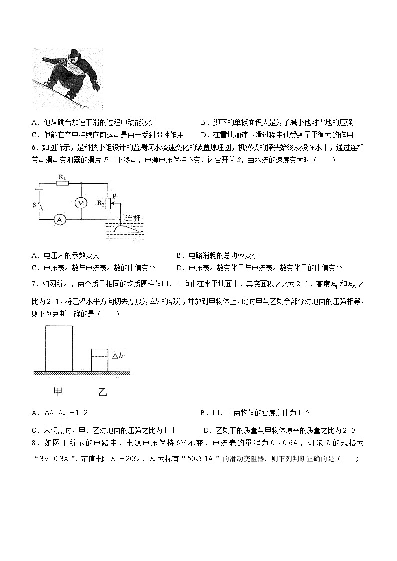 2022年重庆市第八中学校中考全真模拟考试强化训练（四）物理试题（无答案）第2页