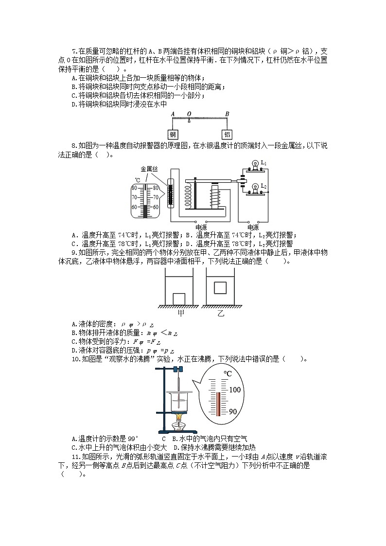 2022年江苏省苏州中考物理模拟试卷（七）（含答案）第2页