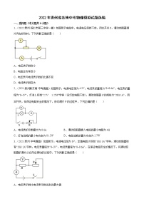 2022年贵州省各地中考物理模拟试题选编(word版含答案)