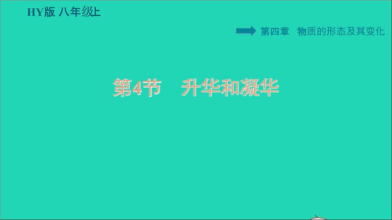 新版粤教沪版八年级物理上册第4章物质的形态及其变化4.4升华和凝华习题课件第1页