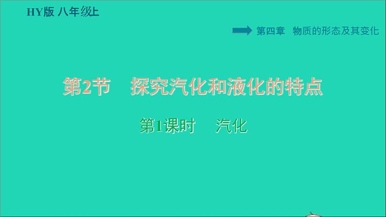 新版粤教沪版八年级物理上册第4章物质的形态及其变化4.2探究汽化和液化的特点第1课时汽化习题课件01