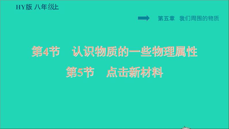 新版粤教沪版八年级物理上册第5章我们周围的物质5.4认识物质的一些物理属性5.5点击新材料习题课件第1页