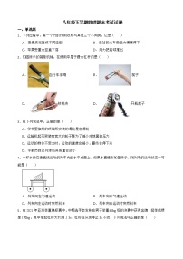 广东省佛山市八年级下学期物理期末试卷及答案