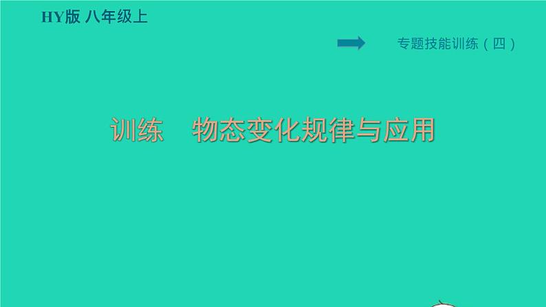 新版粤教沪版八年级物理上册第4章物质的形态及其变化专题技能训练四训练物态变化规律与应用习题课件01