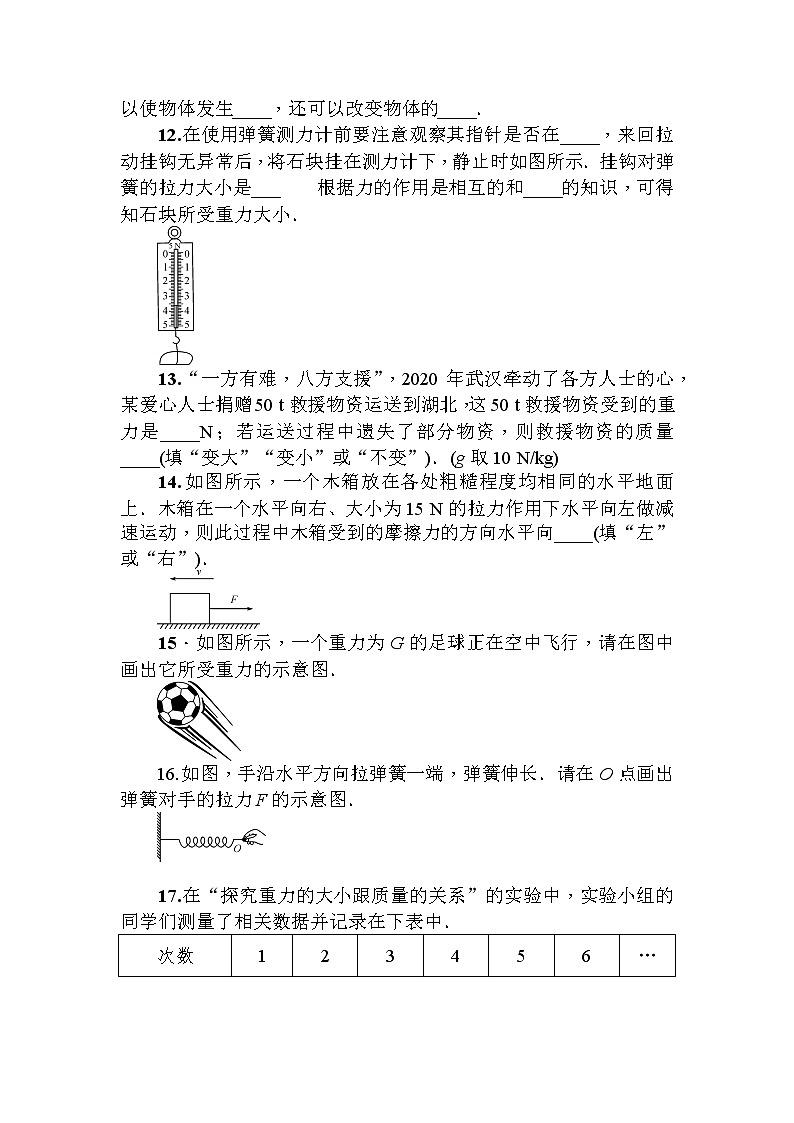 第八部分力　重力　弹力　摩擦力2022年四川省绵阳市中考物理冲刺单元过关测试第3页