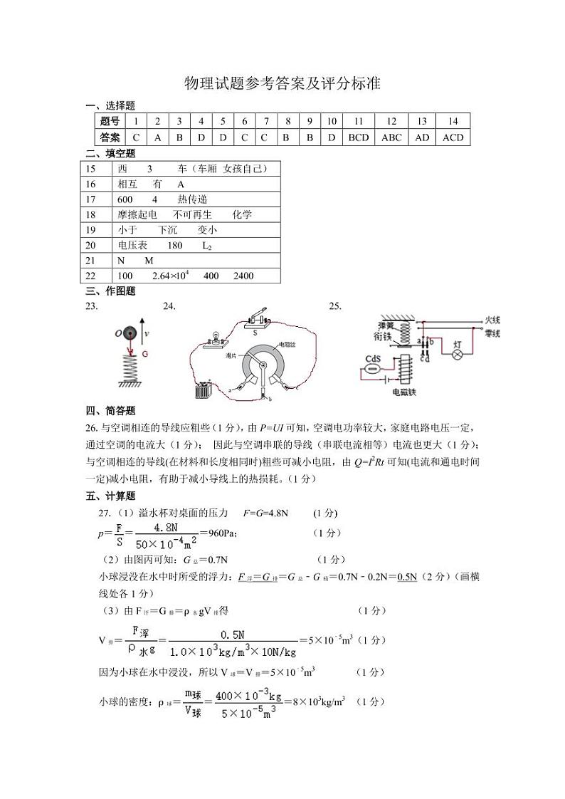 物理答案第1页