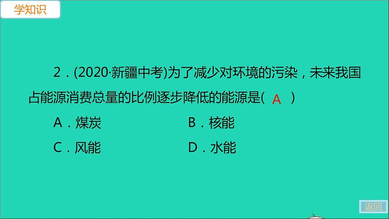 通用版九年级物理全册第二十二章能源与可持续发展第1节能源第2节核能第3节太阳能第4节能源与可持续发展作业课件新版新人教版20210529367第6页