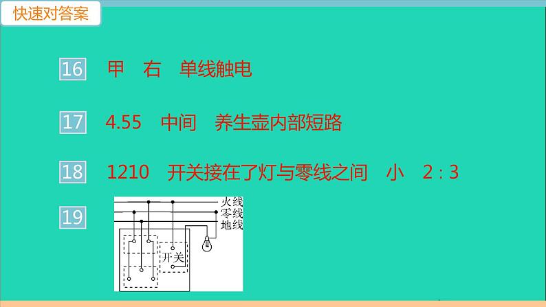 通用版九年级物理全册第十九章生活用电检测卷作业课件新版新人教版20210529311第3页