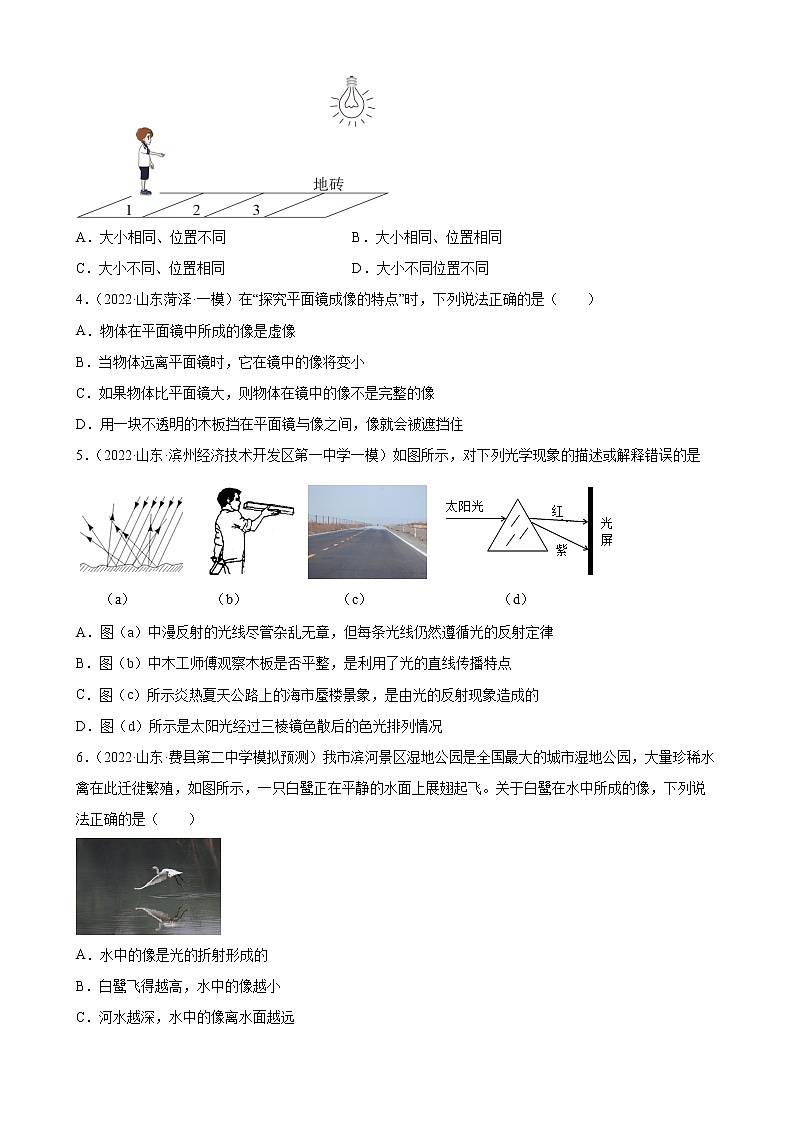 第4章 光现象练习题 2022年山东省各地中考物理模拟题选编第2页