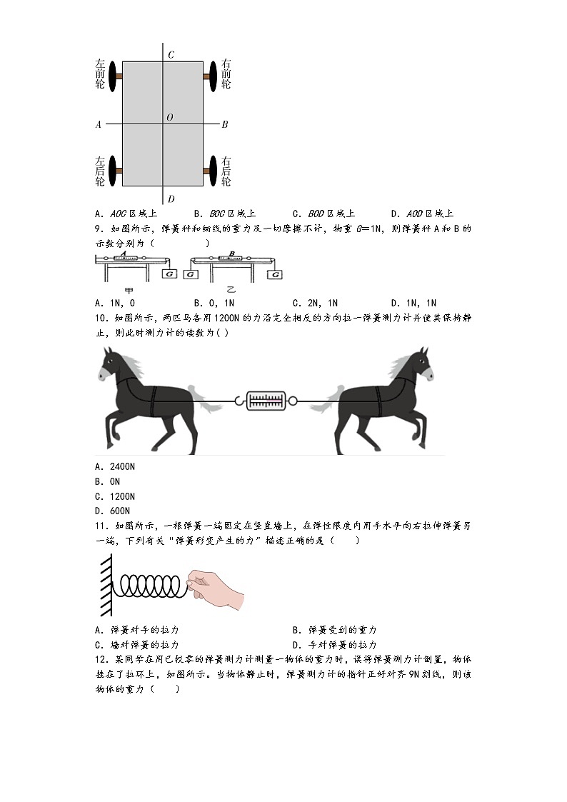 第七章《力》单元培优练习2021-2022人教版版八年级物理原卷版第3页