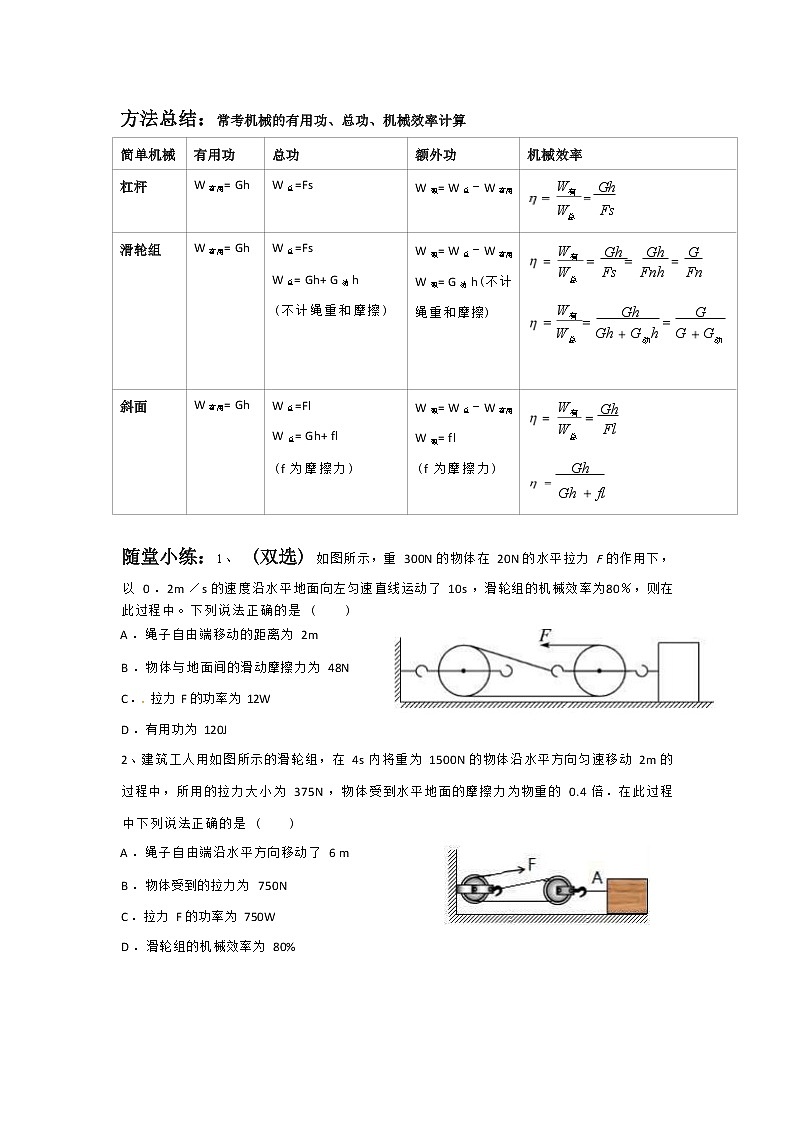 初中物理第十章机械与人知识点题型02