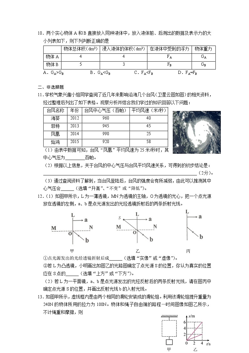 2022年广东省广州市白云区九年级中考二模物理试卷（含答案）03