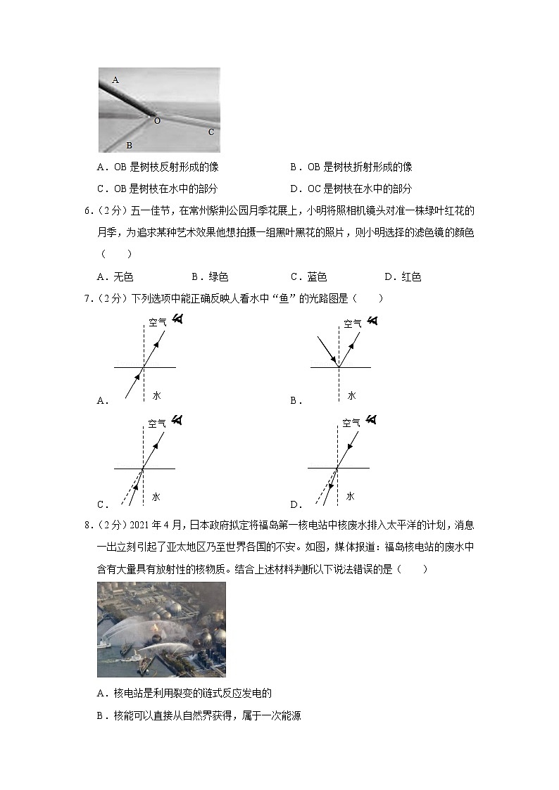 2022年江苏省常州市中考物理考前模拟冲刺试题（一）(word版含答案)02