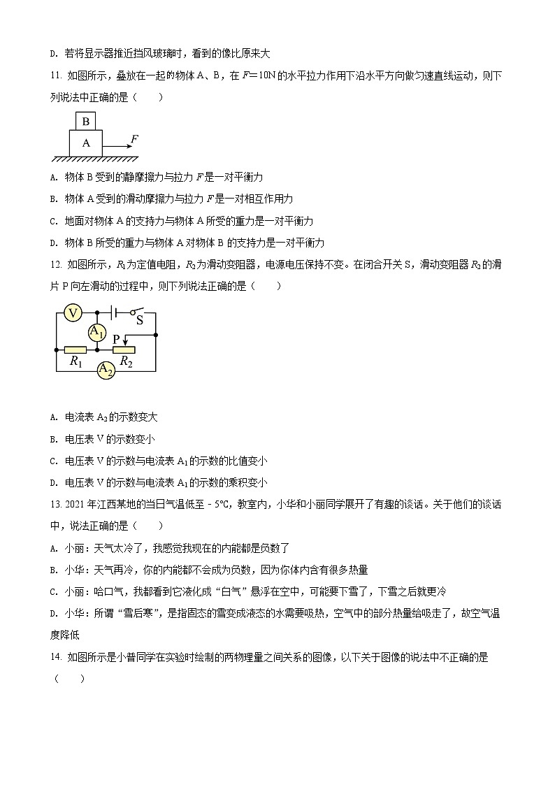 2022年江西省南昌市红谷滩新实验学校中考一模物理卷及答案（文字版）03