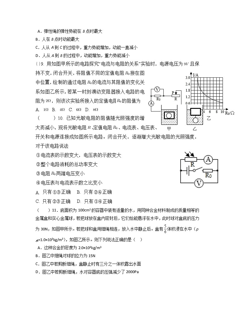2022年四川省眉山天府新区中考物理适应检测试卷（二）（无答案）第3页