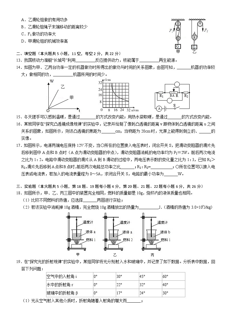2022年湖南省长沙市一中岳麓中学中考物理模拟保鲜卷(word版含答案)第3页
