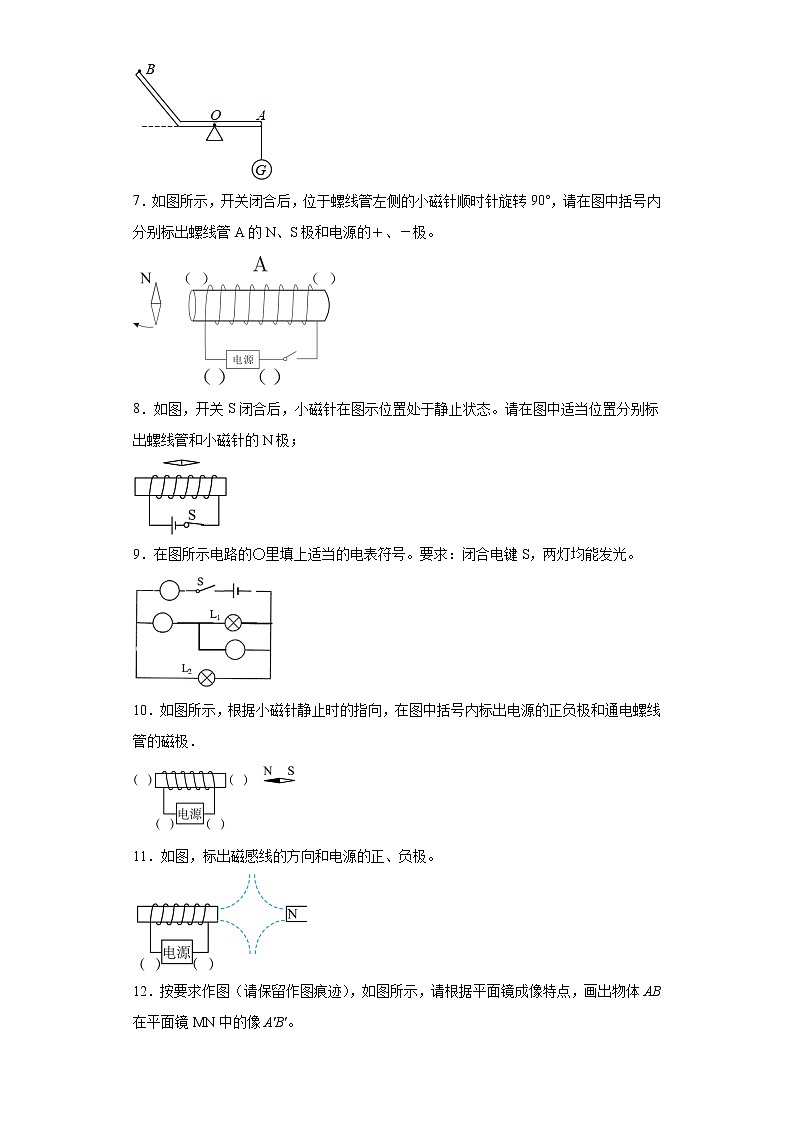作图题考前信息卷 --2022年初中物理中考备考冲刺第2页