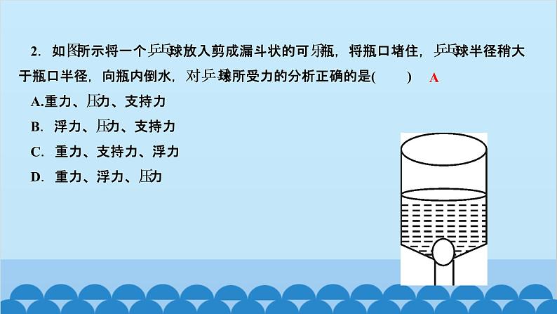 人教版物理八年级下册 第十章　浮力 阶段检测(第1～2节) 课件(共16张PPT)第3页