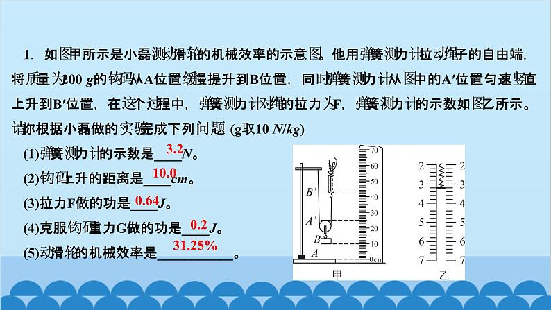 人教版物理八年级下册 第十二章　简单机械 第3节 机械效率 第2课时　机械效率的测量 习题课件(共11张PPT)第2页