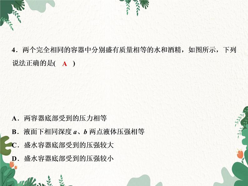 人教版物理八年级下册 第9章 压强整合提升习题课件(共18张PPT)第7页