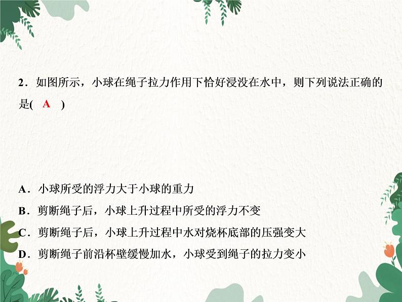 人教版物理八年级下册 期末重难点突破 四、浮力训练习题课件(共17张PPT)第3页