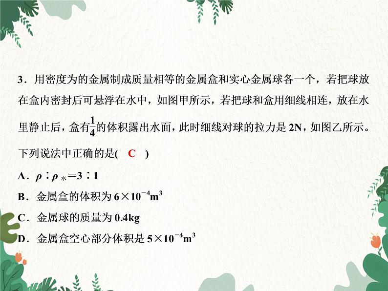 人教版物理八年级下册 期末重难点突破 四、浮力训练习题课件(共17张PPT)第4页