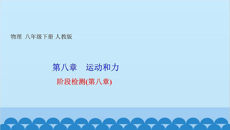 人教版物理八年级下册 第八章　运动和力 阶段检测(第八章) 课件(共18张PPT)第1页