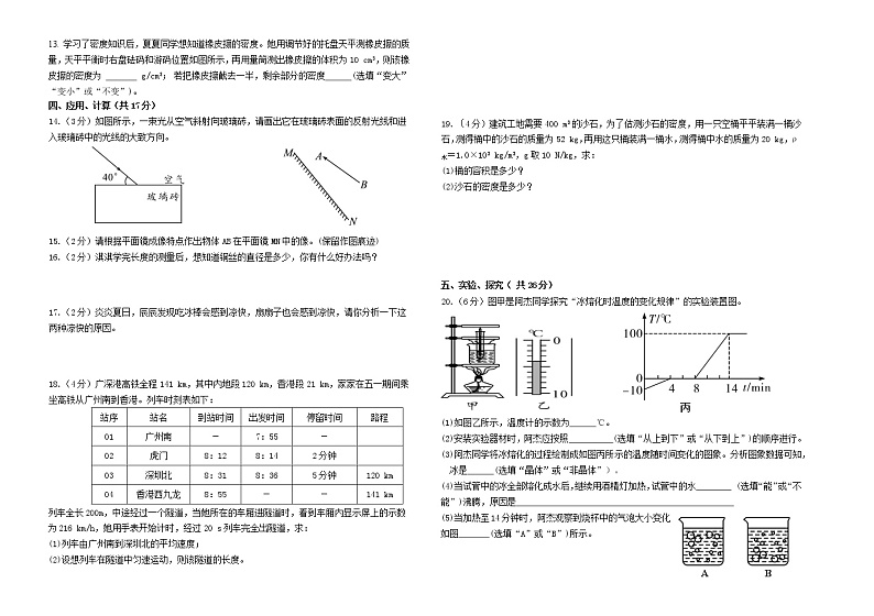 2022年宁夏银川市第十五中学九年级中考一模物理试题(word版含答案)第2页