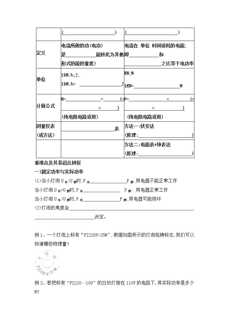 2021-2022学年人教版物理九年级 第十八章电功率本章复习课（教案）第3页