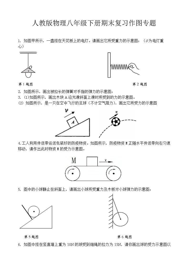 人教版物理八年级下册期末复习作图专题第1页