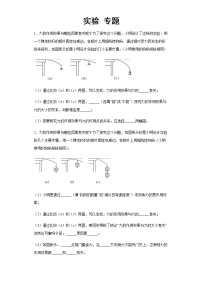 八年级物理期末复习-实验专题（原卷+解析）