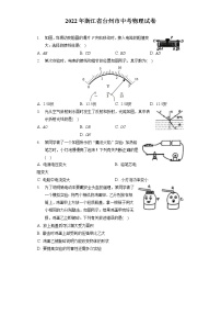 2022年浙江省台州市中考物理试卷（含答案解析）