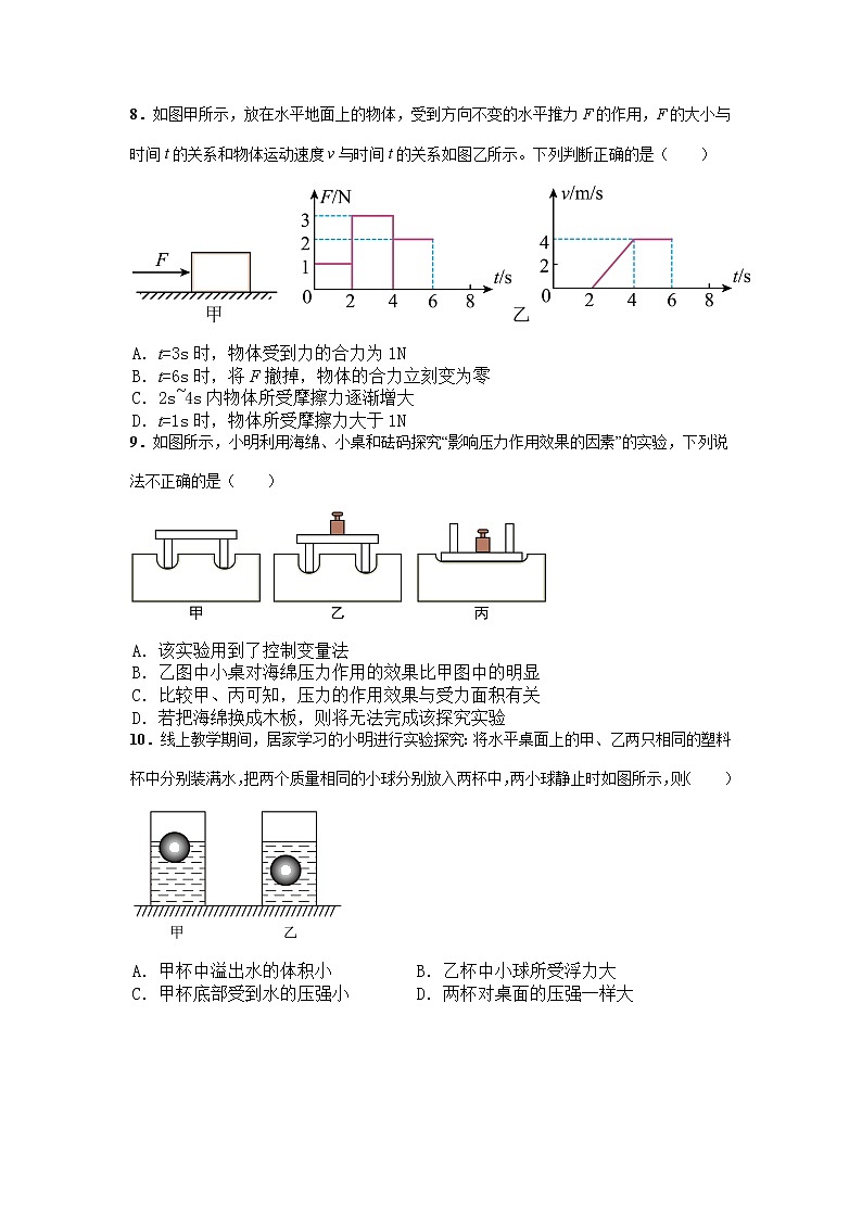山东省滕州市2021-2022学年八年级下学期期末物理复习题（无答案）第3页