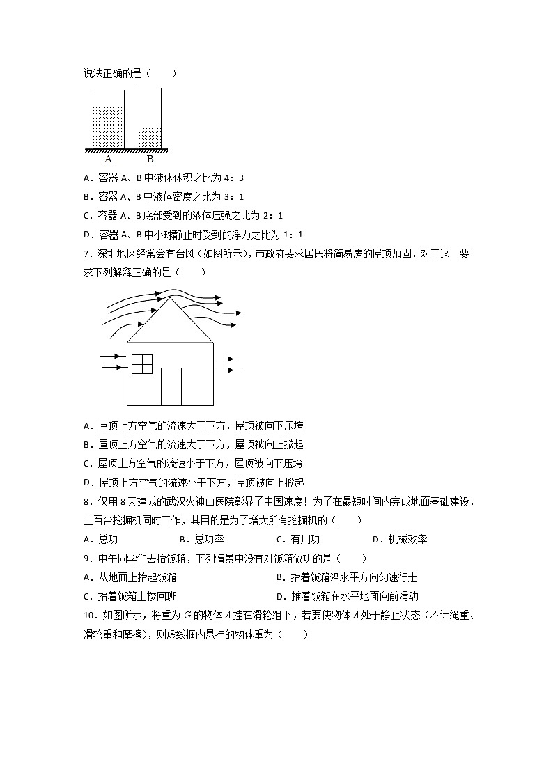 2021-2022学年人教版物理八年级下学期期末复习测试（无答案）第2页