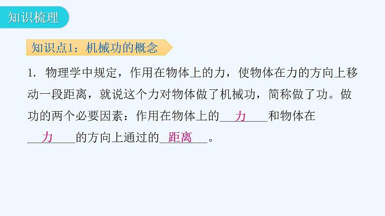 沪粤版九年级上册物理 11.1  怎样才叫做功 习题课件04