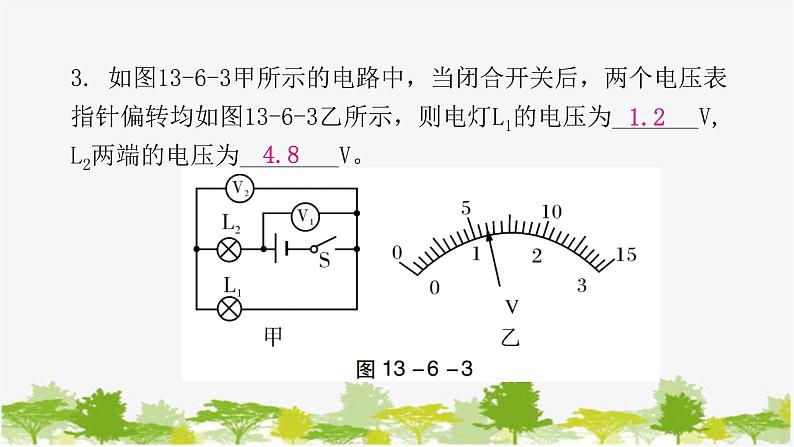 沪粤版九年级上册物理 13.6  探究串、并联电路中的电压 习题课件08