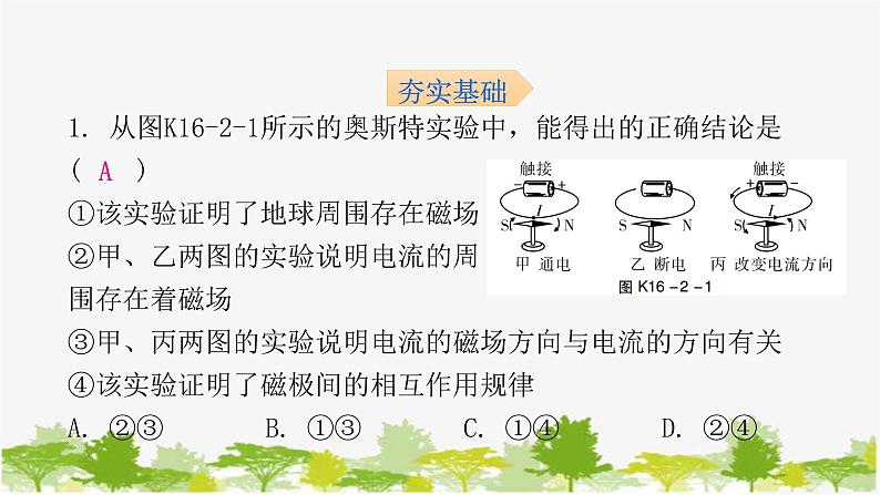 沪粤版九年级下册物理 16.2 奥斯特的发现 习题课件02