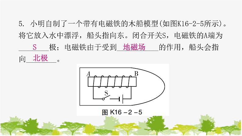 沪粤版九年级下册物理 16.2 奥斯特的发现 习题课件06