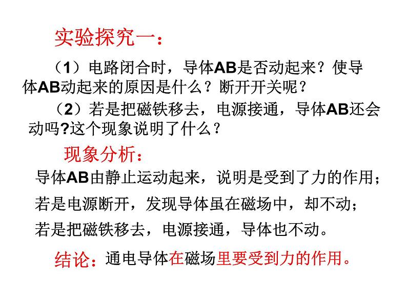 九年级物理（粤教沪科版）下册教学课件：17.2 探究电动机转动的原理 （共26张PPT）第5页